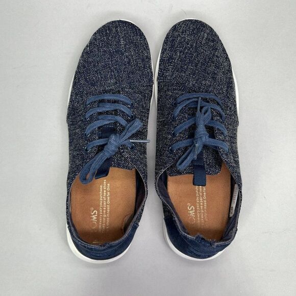 Toms Men's Size 10 Del Ray Blue Denim Lace Up Sneakers - Picture 8 of 11